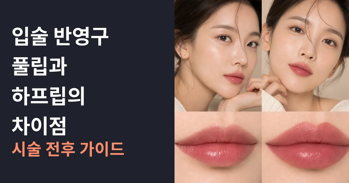 입술 반영구 풀립과 하프립의 차이점: 시술 전후 가이드