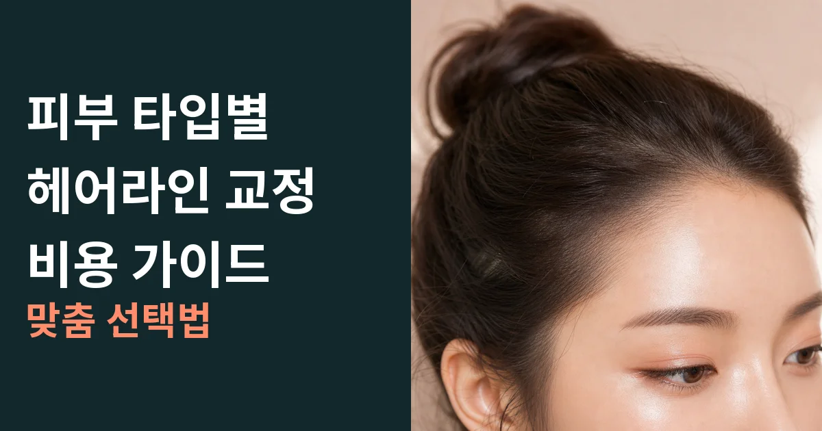 피부 타입별 헤어라인 교정 비용 가이드: 맞춤 선택법