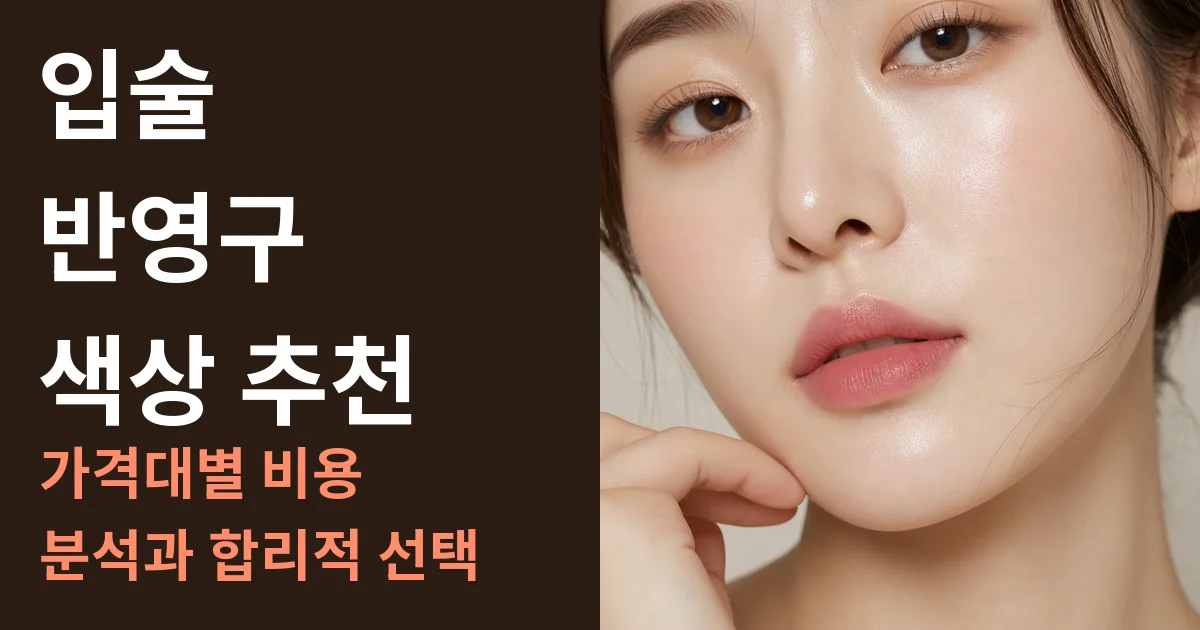 입술 반영구 색상 추천: 가격대별 비용 분석과 합리적 선택