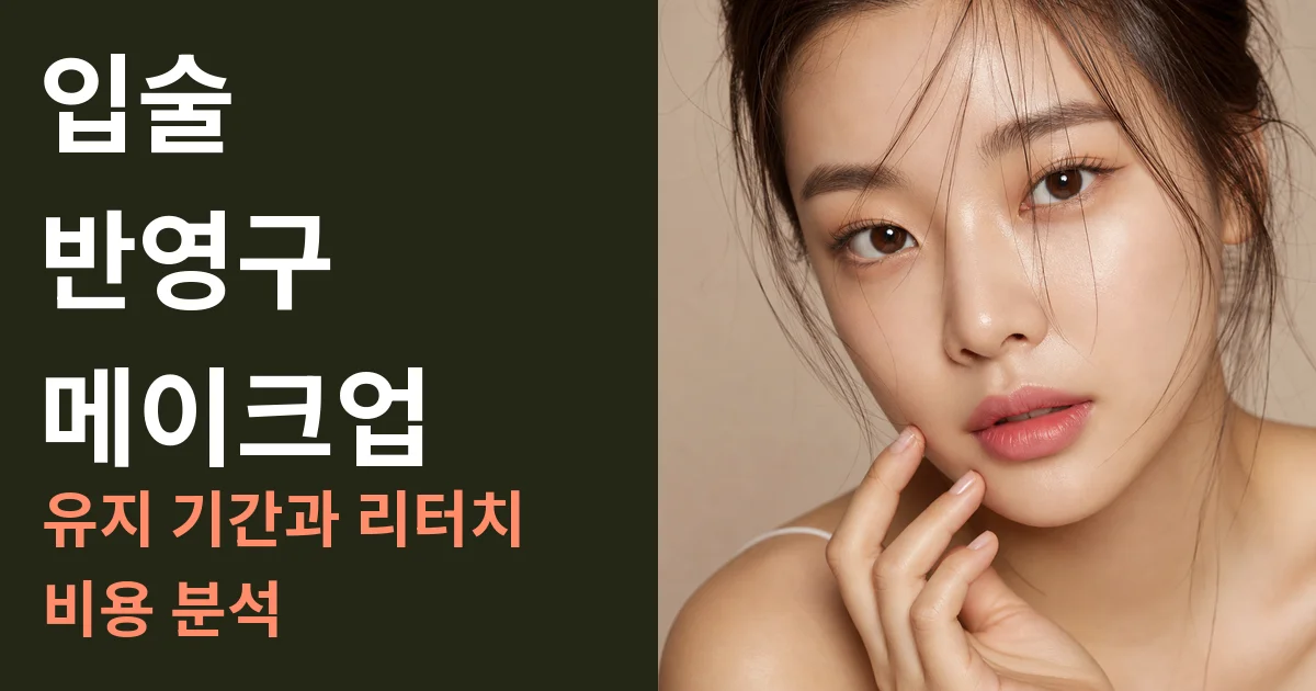 입술 반영구 메이크업: 유지 기간과 리터치 비용 분석